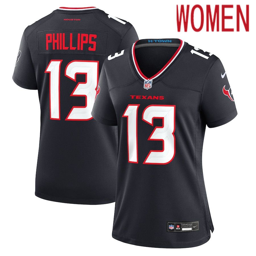 Women Houston Texans #13 DelShawn Phillips Nike Navy Team Game NFL Jersey